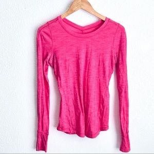 lululemon Bright Fuchsia Long Sleeve Light Weight Running Shirt